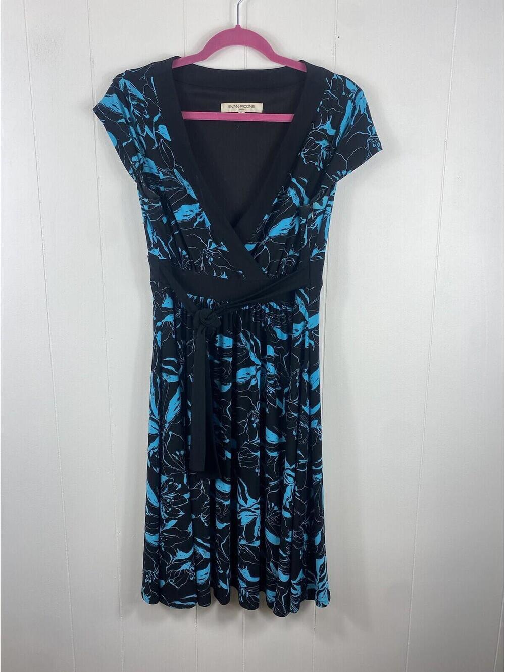 Evan Picone Dress Women 12 Floral Dress Fairy Spring witchy Black Flowy